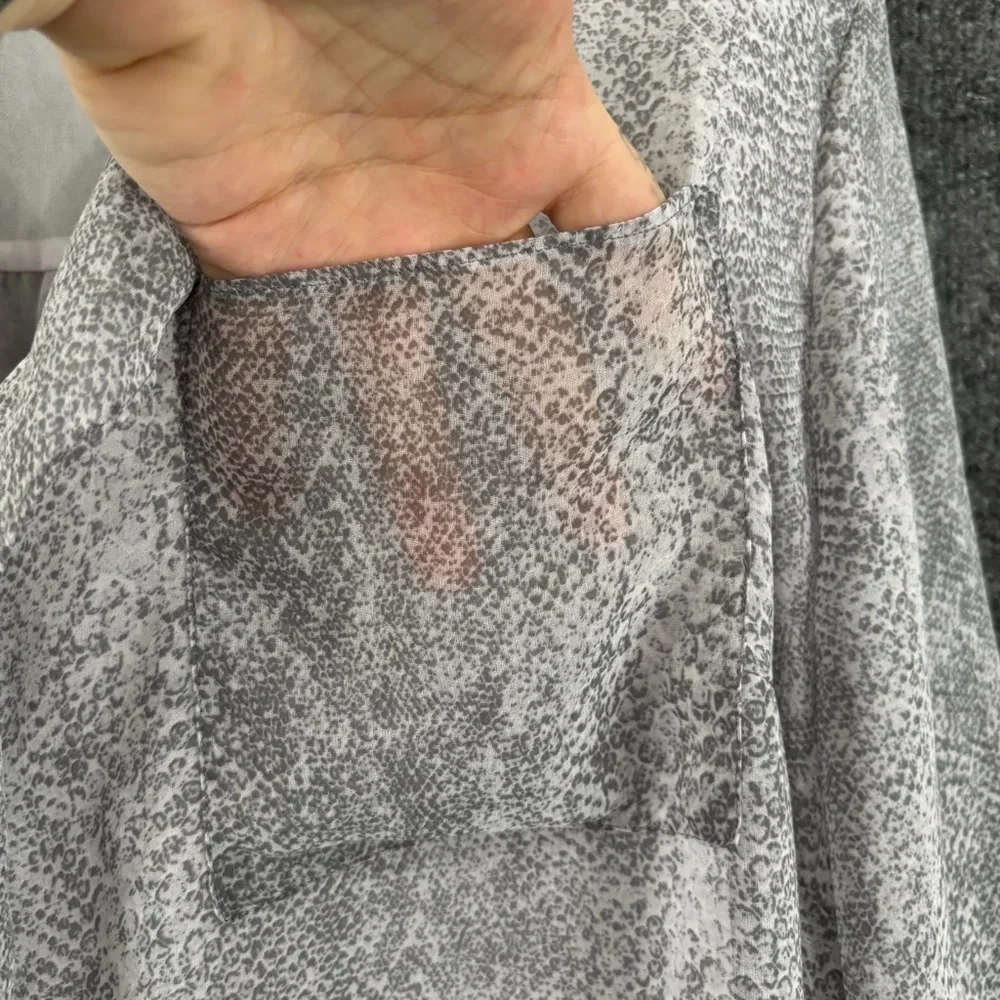 Calvin Klein Womens Gray Snakeskin Print Top Size 2X Pullover Office Career - Picture 5 of 10